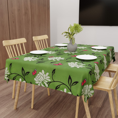Wings Star Printed 6 Seater Table Cover(Dark Green, Polyester)