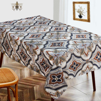 OASIS Printed 4 Seater Table Cover(Brown, Polyester)