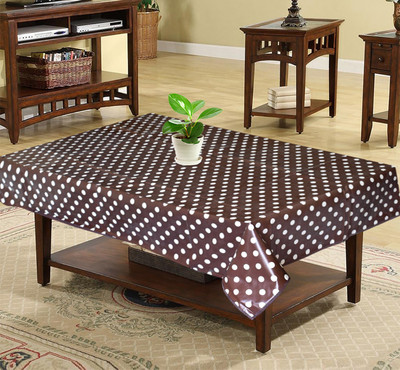 KUBER INDUSTRIES Self Design 4 Seater Table Cover(Brown, PVC)