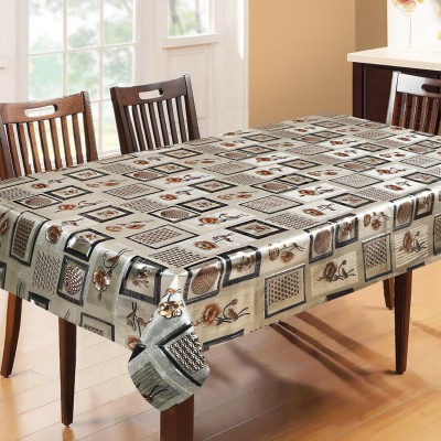 Dakshya Industries Printed 6 Seater Table Cover(Brown, PVC)