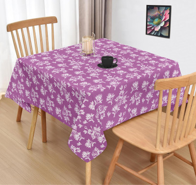 OASIS Cotton 2 Seater Printed Table Cover(Purple)