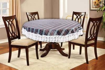 The Furnishing Tree PVC 4 Seater Printed Table Cover(Grey)