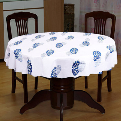 RajoDyana Printed 6 Seater Table Cover(Blue, White, Cotton)