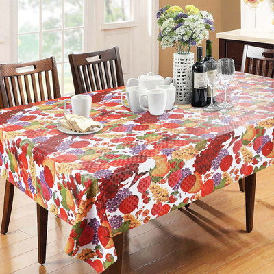 Dakshya Industries Printed 6 Seater Table Cover(Red, PVC)