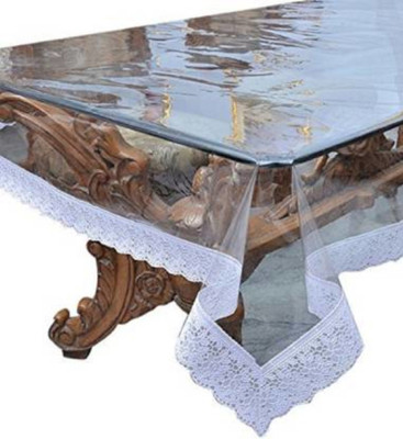 Radhe Krishna PVC 6 Seater Solid Table Cover(TRANSPARENT)