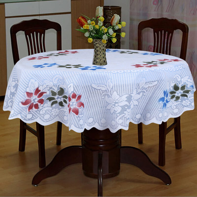 Dakshya Industries Cotton 4 Seater Floral Table Cover(Blue)