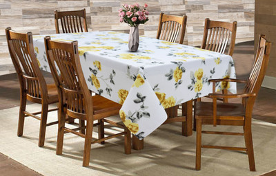 AIRWILL Printed 6 Seater Table Cover(Multicolor, Cotton)