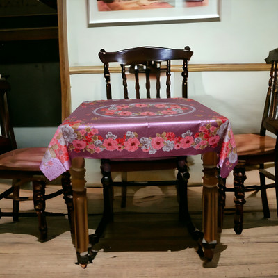 Mopak Decor Printed 4 Seater Table Cover(Maroon, Polyester)