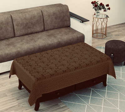 WiseHome Embroidered 4 Seater Table Cover(Brown, Polyester, Cotton)