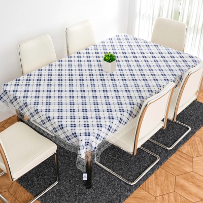 Heart Home Self Design 6 Seater Table Cover(White, PVC)