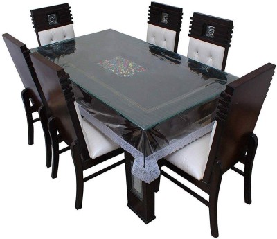 KUBER INDUSTRIES Self Design 6 Seater Table Cover(White Lace, PVC)