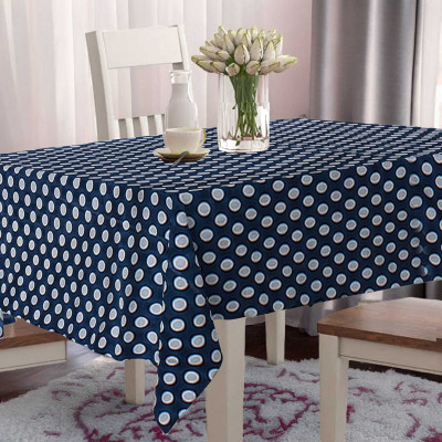 Jainco Decor Printed 6 Seater Table Cover(Blue, PVC)