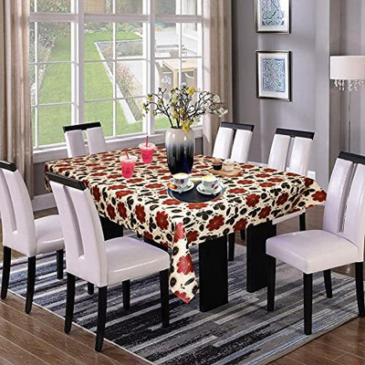 Dakshya Industries Abstract 6 Seater Table Cover(Beige, PVC)