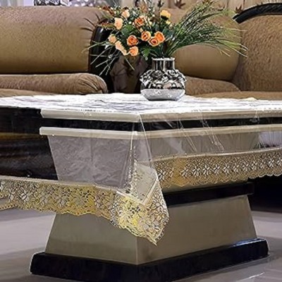 RMDecor Solid, Self Design 4 Seater Table Cover(Gold, PVC, Plastic)