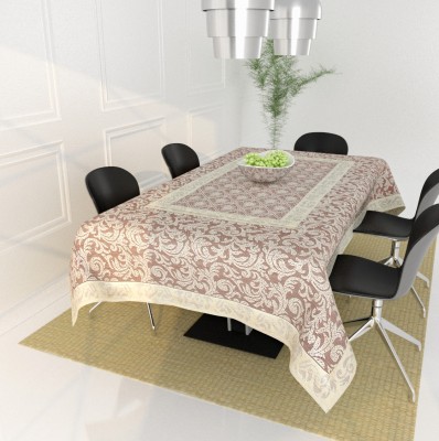 WiseHome Printed 8 Seater Table Cover(Maroon, Cotton)