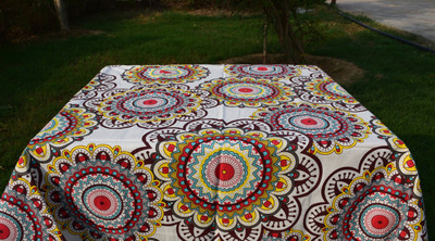 RajoDyana Cotton 4 Seater Self Design Table Cover(Multicolor)