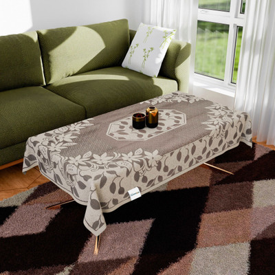 HOMESTIC Cotton 4 Seater Floral Table Cover(Maroon)