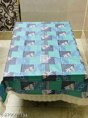 CASA FURNISHING Polyester, Cotton 4 Seater Floral Table Cover(Green)