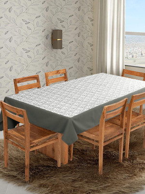 Dekor World Cotton 4 Seater Printed Table Cover(Grey)