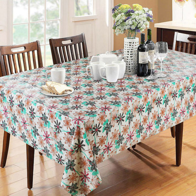 Dakshya Industries Printed 6 Seater Table Cover(Green, PVC)