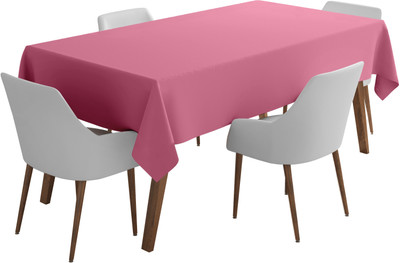 Vargottam Solid 4 Seater Table Cover(Rose Pink, Polyester)