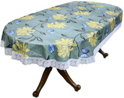 FORMONIK PVC 4 Seater Floral Table Cover(Green)