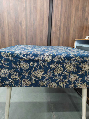 RajoDyana Cotton 4 Seater Self Design Table Cover(Blue)