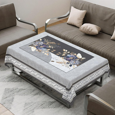 CASA FURNISHING Polyester 4 Seater Floral Table Cover(Black)