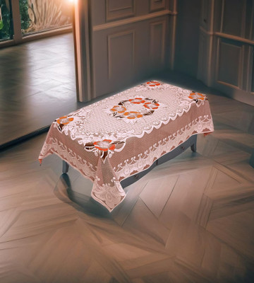 AP creation Self Design 4 Seater Table Cover(Rust Print, Cotton)
