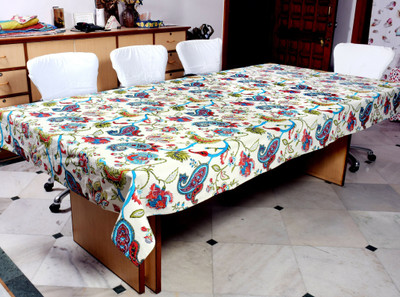 RajoDyana Cotton 6 Seater Printed Table Cover(Brown)