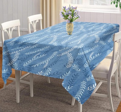 RRC Printed 6 Seater Table Cover(Blue, White, Cotton)