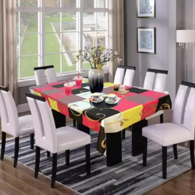 Casanest Printed 8 Seater Table Cover(Multi Box Design, PVC)