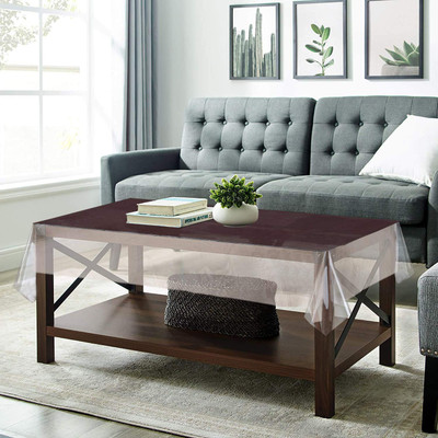 HOMESTIC Self Design 4 Seater Table Cover(White, PVC)