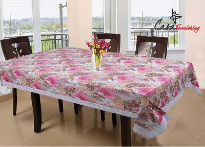 CASA FURNISHING Printed 6 Seater Table Cover(Pink, Polyester)