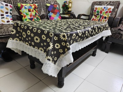 RMDecor Floral, Printed 4 Seater Table Cover(Brown, PVC)
