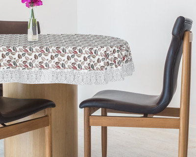 The Furnishing Tree Printed 12 Seater Table Cover(Grey, PVC)
