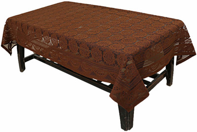 CHANDER Self Design 4 Seater Table Cover(Brown, Cotton)