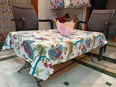 RajoDyana Cotton 4 Seater Self Design Table Cover(Multicolor)