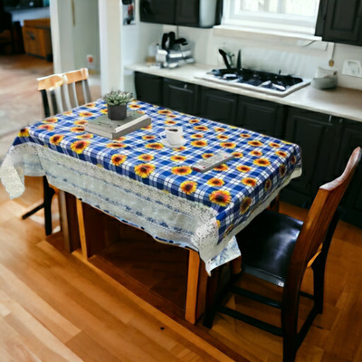 Mopak Decor Printed 4 Seater Table Cover(Blue, Polyester)
