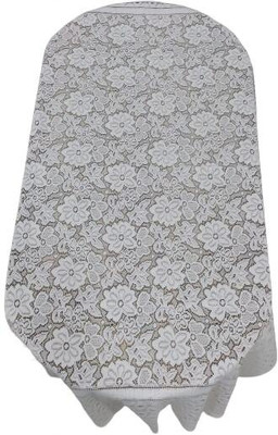 SGYT Self Design 4 Seater Table Cover(White, Polyester)