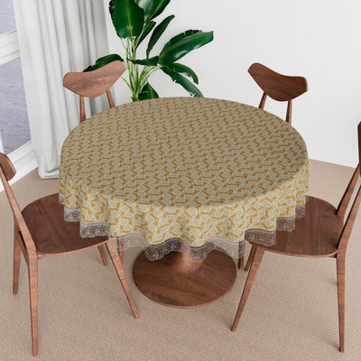KUBER INDUSTRIES Self Design 4 Seater Table Cover(Brown, PVC)