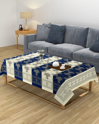 MHF Striped 8 Seater Table Cover(Blue, Polyester)