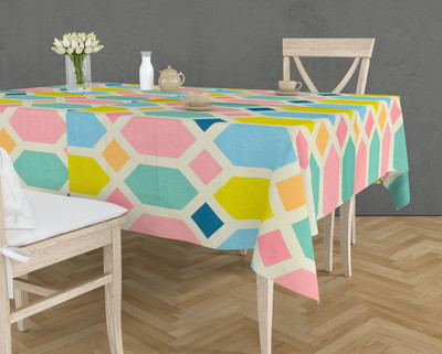 Flipkart SmartBuy Cotton 6 Seater Printed Table Cover(Pink)