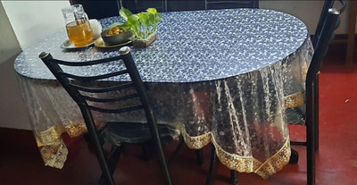 SHRI MAHAVIR IMPEX Polka 8 Seater Table Cover(Multicolor, PVC)