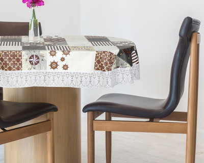 The Furnishing Tree Printed 12 Seater Table Cover(Grey, PVC)