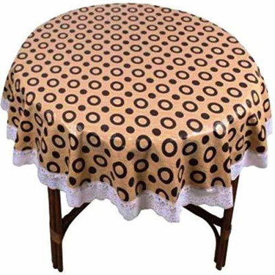 WIN WORLD PVC 8 Seater Geometric Table Cover(Brown)