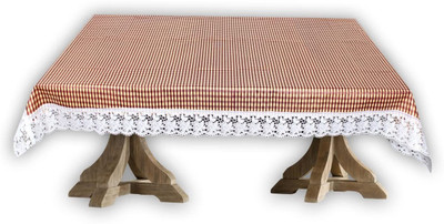 BHARAT RETAIL INC PVC 6 Seater Printed Table Cover(Brown)