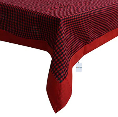 HOMESTIC Self Design 6 Seater Table Cover(Maroon, Cotton)