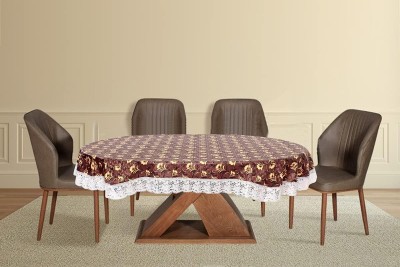 ZITIN Floral, Printed 6 Seater Table Cover(Brown, PVC)