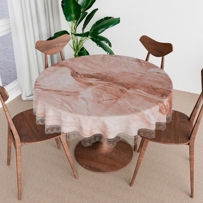 KUBER INDUSTRIES Checkered 4 Seater Table Cover(Brown, PVC)
